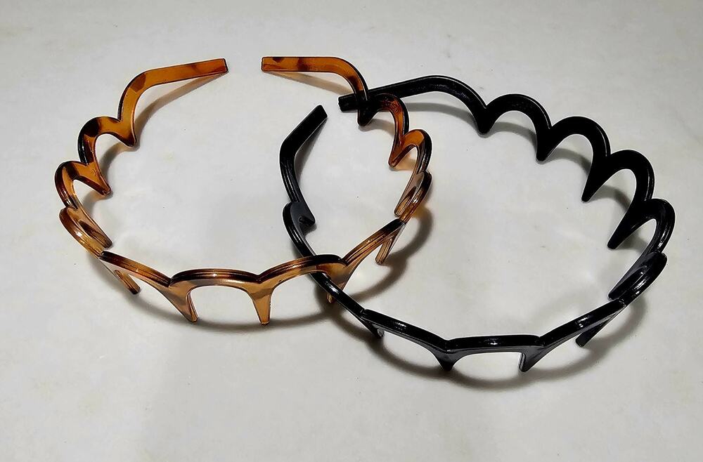 2pc Zig Zag Headband Set Black Tortoiseshell Hair Hoop Teeth Comb Style2pc...